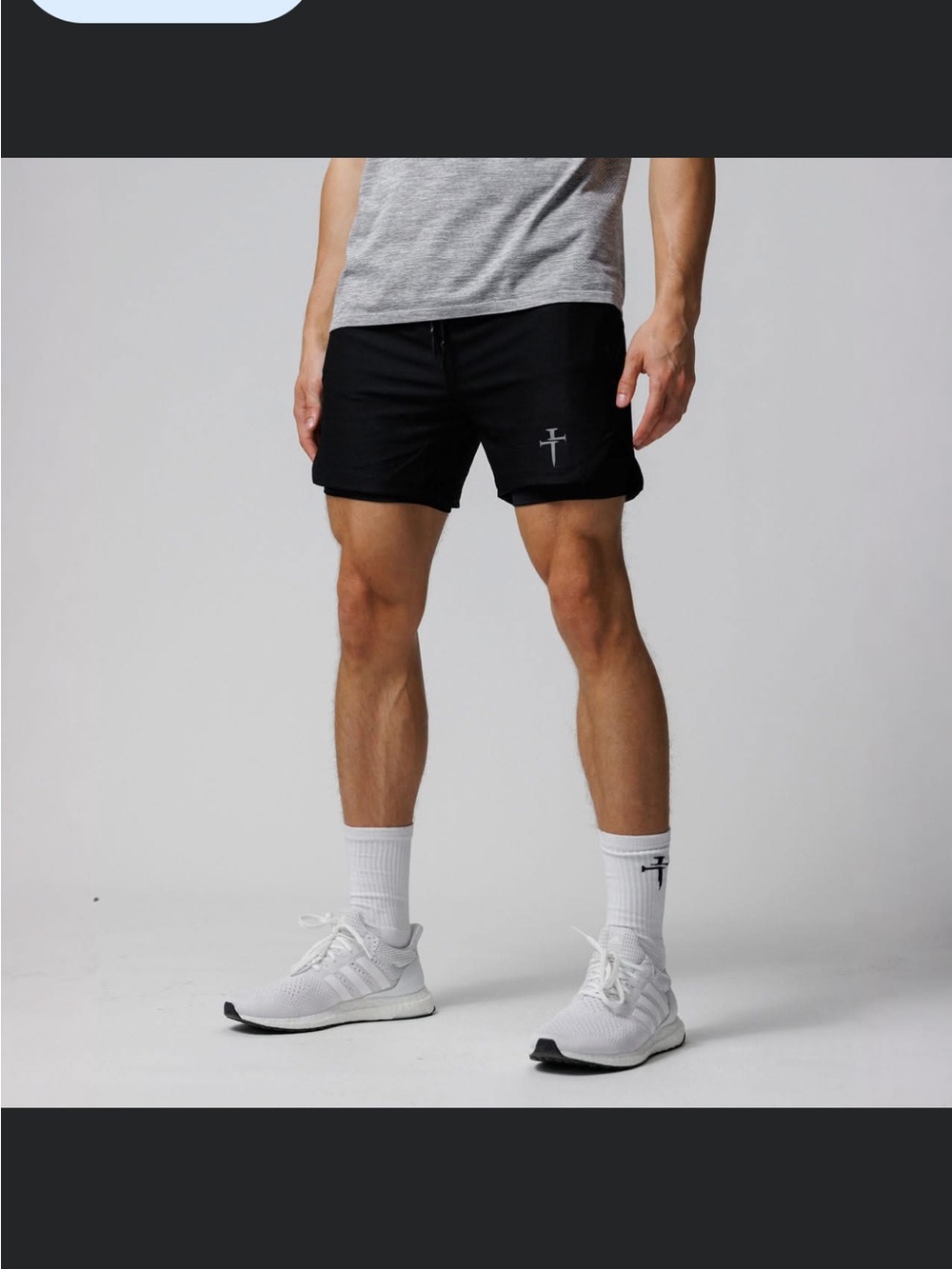 Men's Three Nails Black Athletic Performance Shorts